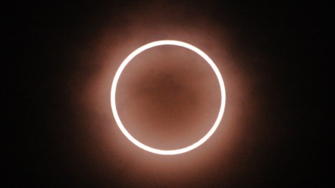 An annular solar eclipse is seen from To